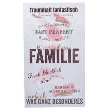 Holzschild "eine Familie"